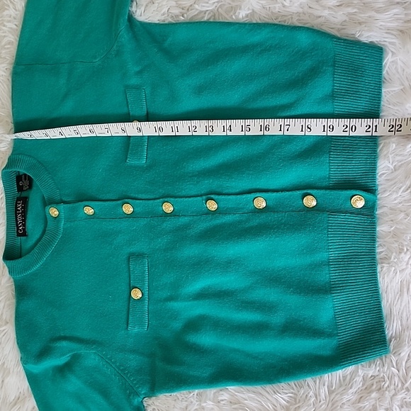 Canyon Lake Teal Button-Up Women's Sweater - Picture 4 of 6